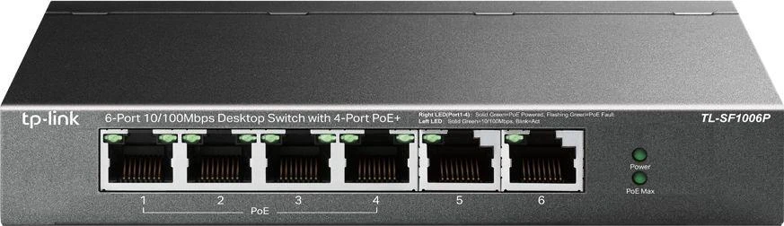 Šakotuvas TP-Link 6-PORT POE+ FE DESKTOP SWITCH - .