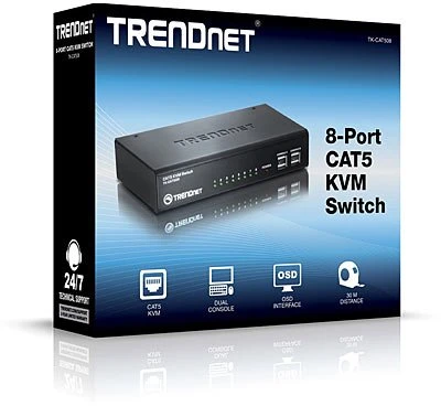 Šakotuvas Switch TRENDnet KVM 8-port CAT5 Switch - (TK-CAT508)