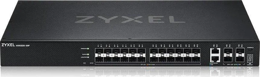 Šakotuvas ZYXEL XGS2220-30F, L3 prieigos komutatorius, 24X1G SFP, 2X10MG RJ45, 4X10G SFP+ UPLINK, įskaitant 1 metų „Nebulaflex Pro“ (5 metų garantija)