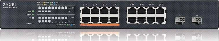 Šakotuvas ZYXEL XMG1915-18EP, 16 prievadų 2,5 GBE, 2 SFP+, 8 POE++ 180 W išmanusis komutatorius, hibridinis režimas, autonominis arba „Nebulaflex“ debesis (5 metų garantija)