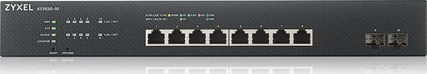 Šakotuvas „ZYXEL XS1930-10“, 8 prievadų kelių gigabitų išmanusis valdomas komutatorius su 2 SFP+ prievadais, hibridiniu režimu, autonominiu arba „Nebulaflex“ debesies ryšiu (5 metų garantija)