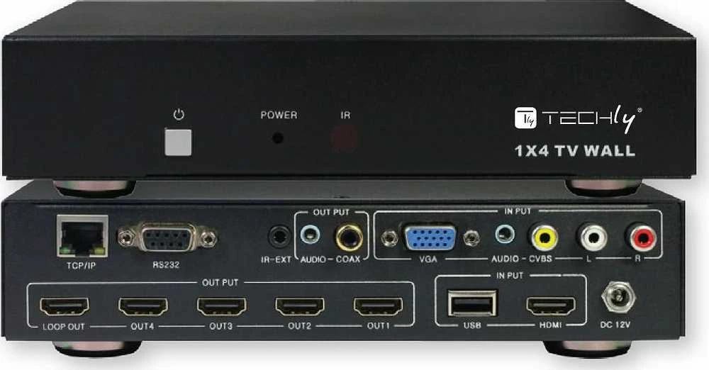 „Techly 025695“ HDMI 1.3 skirstytuvas 1x4 „Full HD 60Hz“ televizoriaus sienai