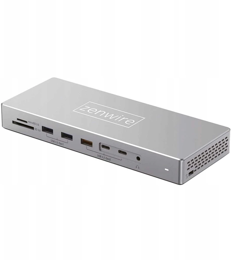 „Zenwire“ prijungimo stotelė / replikatorius USB-C šakotuvas 16 viename 2x HDMI 4K 60Hz „DisplayPort 1.4“ USB SD lizdas