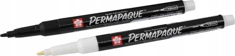 Sakura Permapaque Markers su fine tip, juoda + balta, Sakura