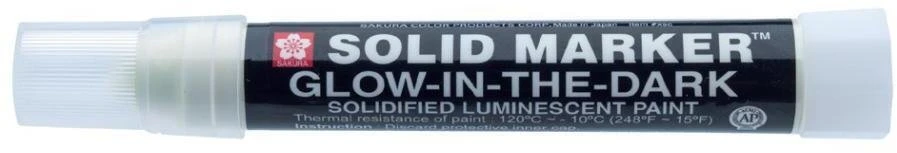 Sakura Sakura Solid Marker Glow-in-the-Dark, 1 vnt., Baltas, Smailusis antgalis, Juodas, Apvalus, 1,3 cm