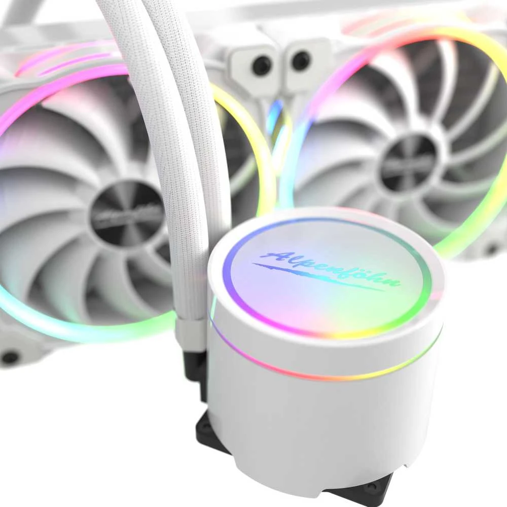 Alpenföhn Gletscherwasser 360 AIO cooler, ARGB – baltos spalvos