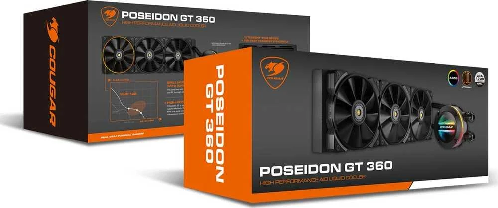 COUGAR POSEIDON GT 360 AiO Skystas Vandens aušinimas