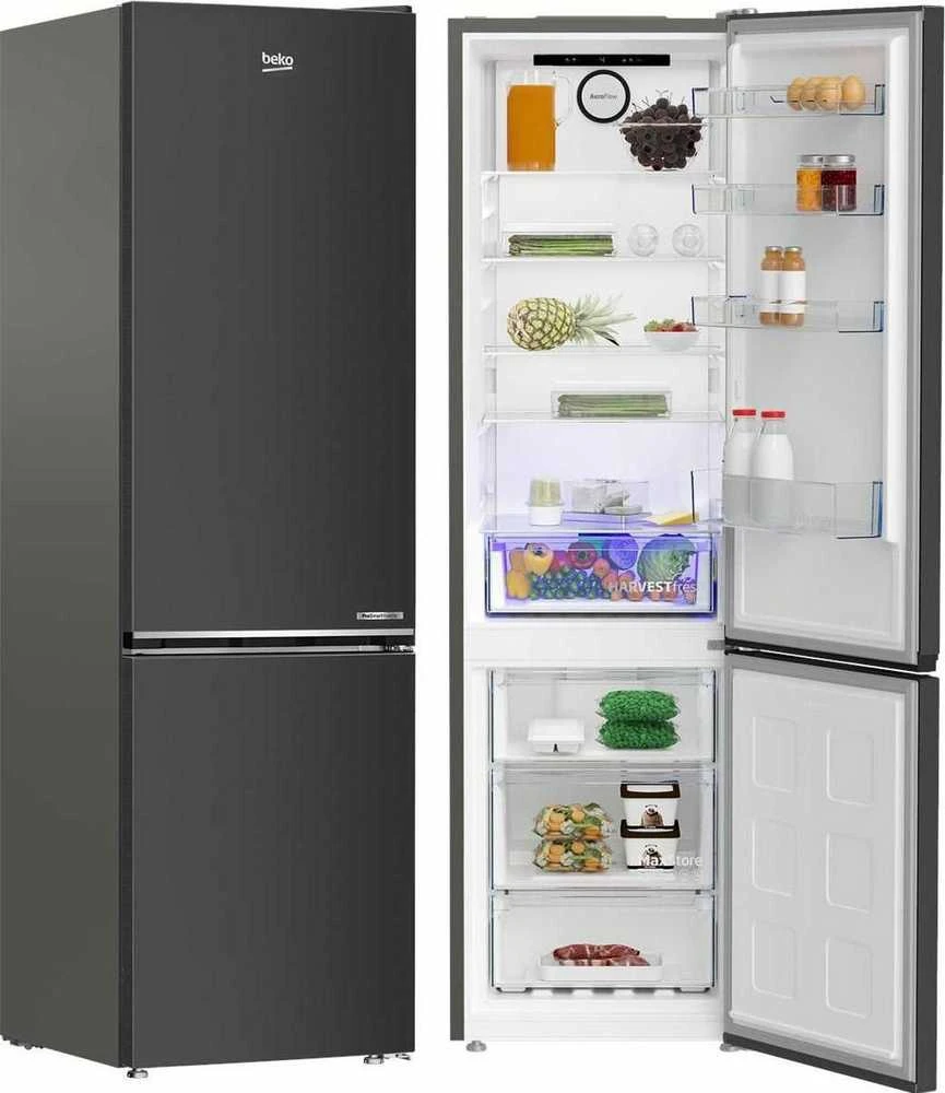 BEKO Šaldytuvas | B5RCNA405HXBR1 | Energy efficiency class D | Free standing | Combi | Height 203.5 cm | No Frost system | Šaldytuvas net capacity 249 L | Šaldiklis net capacity 106 L | Ekranas | 36 dB | Juodas