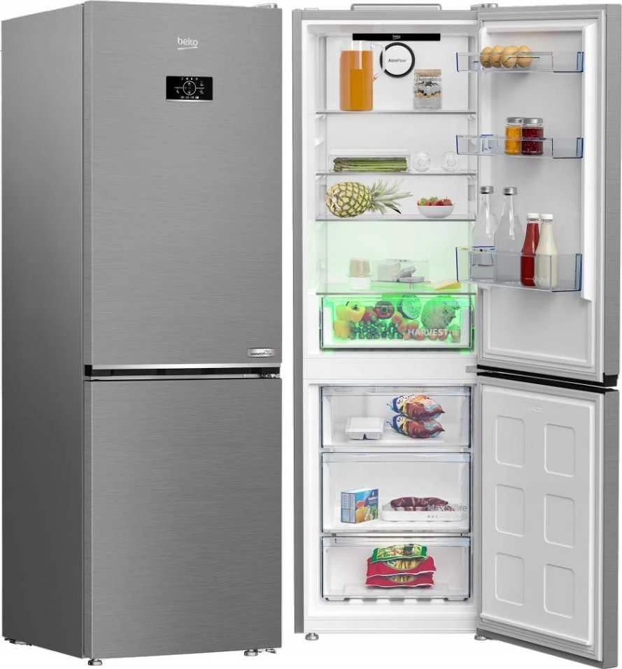 BEKO Šaldytuvas B3XRCNA364HXB, aukštis 185 cm, energijos klasė E, NeoFrost, HarvestFresh, AeroFlow, Nerūdijantis plienas