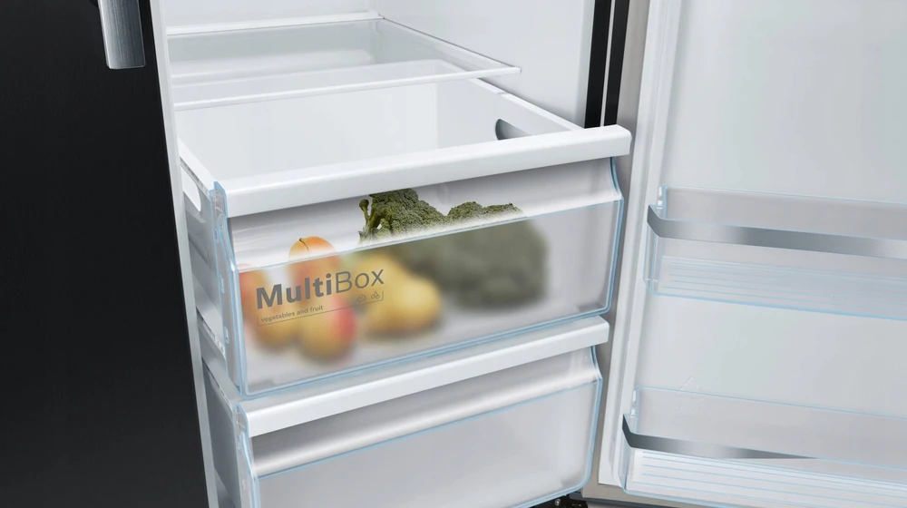 Bosch Serie 6 KAD93ABEP side-by-side šaldytuvas Freestanding 562 L E Juodas