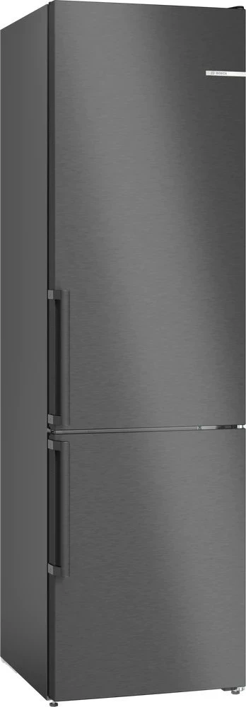 Bosch KGN39VXBT Serija 4, Laisvai statomas šaldytuvas-šaldiklis su šaldiklio skyriumi apačioje, 203 x 60 cm, Juodas stainless steel