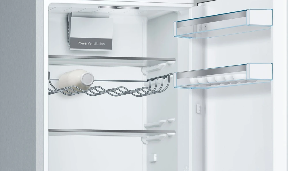Šaldytuvas Bosch KGE36AICA, Sidabrinės spalvos
