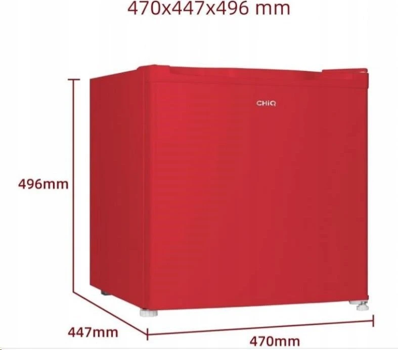 Šaldytuvas CHiQ CSD46D4RE mini baras, 46 litrai, 2 skyriai, nuo 0 °C iki +10 °C, 39 dB, raudona