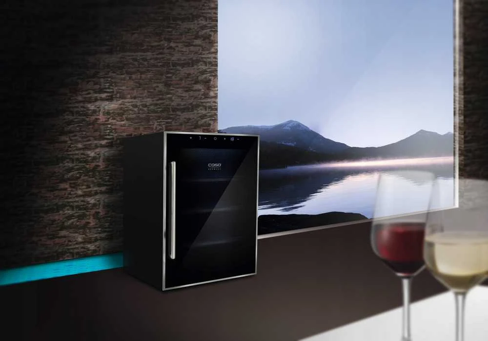 Vyno šaldytuvas Caso WineComfort 24 (24 buteliams) juodas stiklas