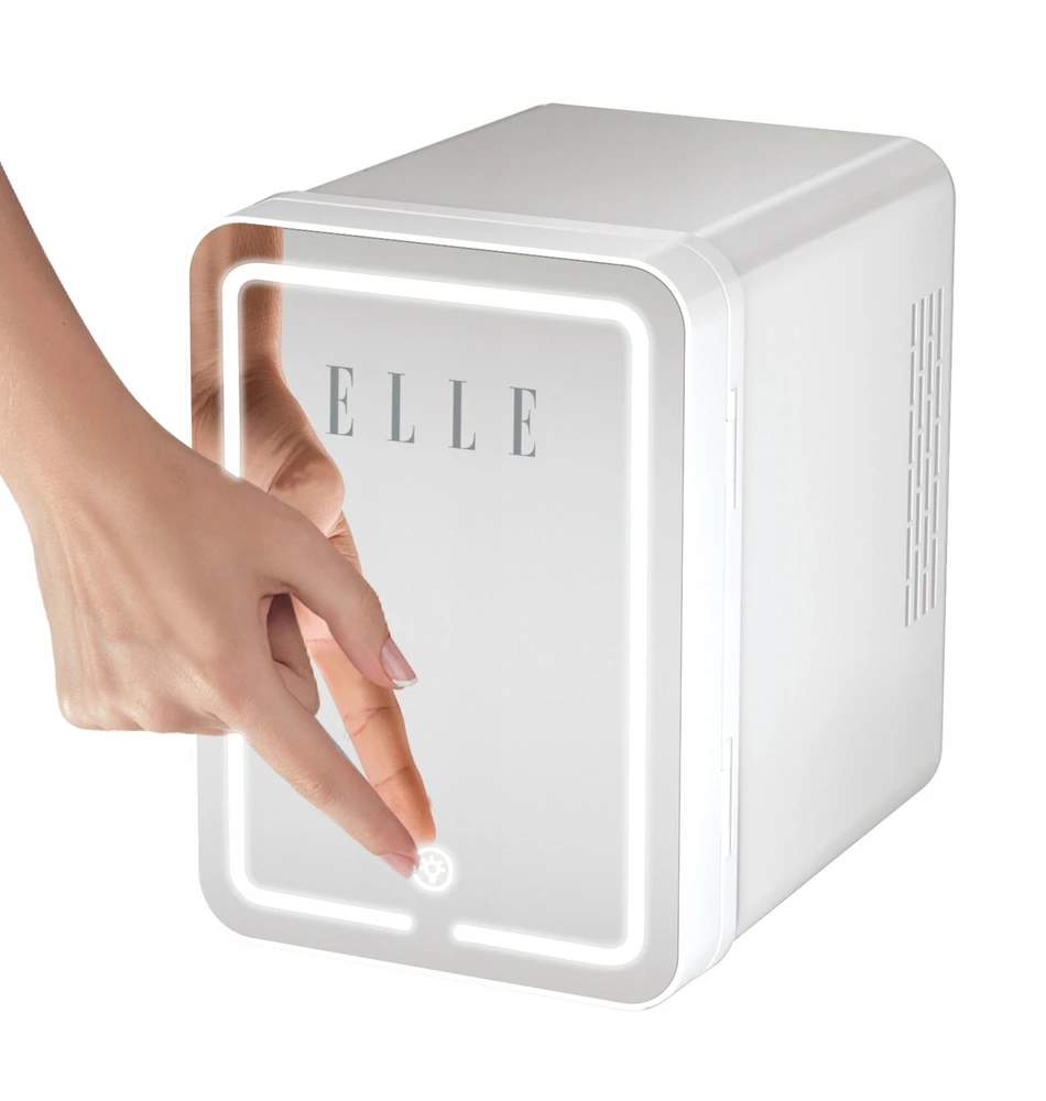 Mini šaldytuvas su LED makiažo veidrodėliu ELLE 4L baltas