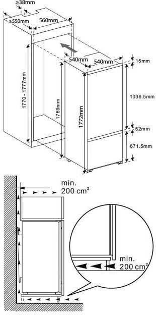 Įmontuojamas 178 cm aukščio šaldytuvas ETA139190001D