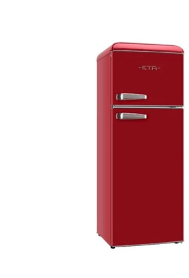ETA Šaldytuvas | ETA253490030EN Storio Retro | Energijos efektyvumo klasė E | Laisvai pastatomas | Aukštis 148,2 cm | Dviejų durų | Šaldytuvo naudingoji talpa 170 L | Šaldiklio naudingoji talpa 45 L | Raudona | 38 dB