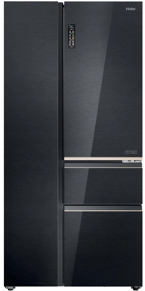 Šaldytuvas Haier S+ 4D 7 No Frost 601 L aukštis 190 cm juodas - SBS šaldytuvas (HSPR79F19DNGG)