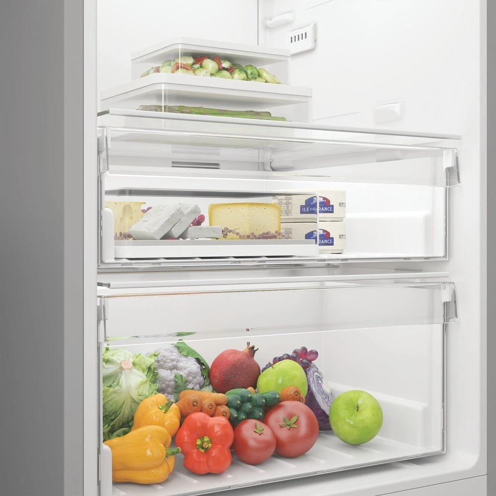 INDESIT Šaldytuvas | MLINS 1411 S4E | E energijos efektyvumo klasė | Laisvai pastatomas | Šaldytuvas be šaldiklio | Aukštis 171,4 cm | No Frost sistema | Šaldytuvo neto talpa 367 L | 38 dB | Sidabrinis