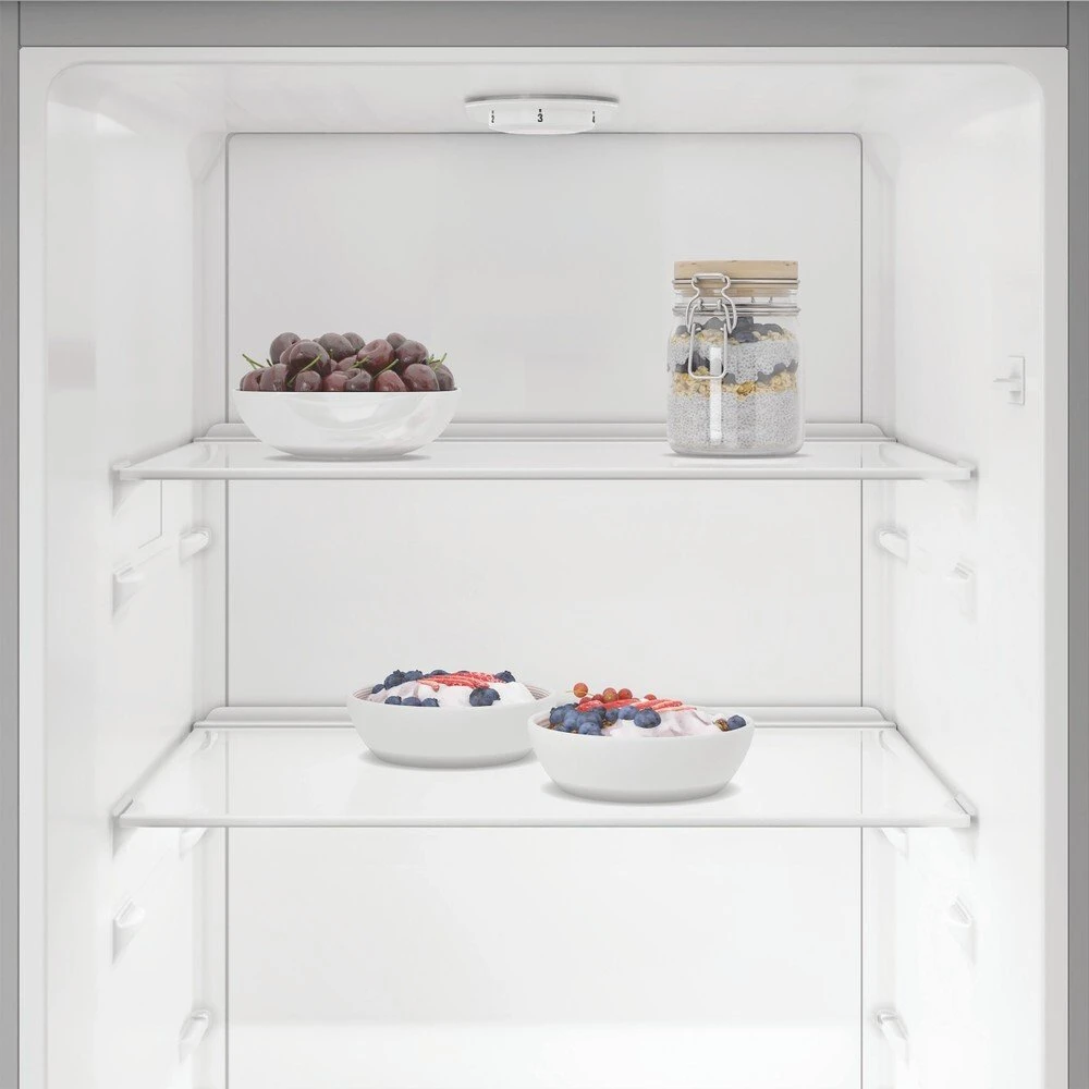 INDESIT Šaldytuvas | MLINS 1411 S4E | E energijos efektyvumo klasė | Laisvai pastatomas | Šaldytuvas be šaldiklio | Aukštis 171,4 cm | No Frost sistema | Šaldytuvo neto talpa 367 L | 38 dB | Sidabrinis
