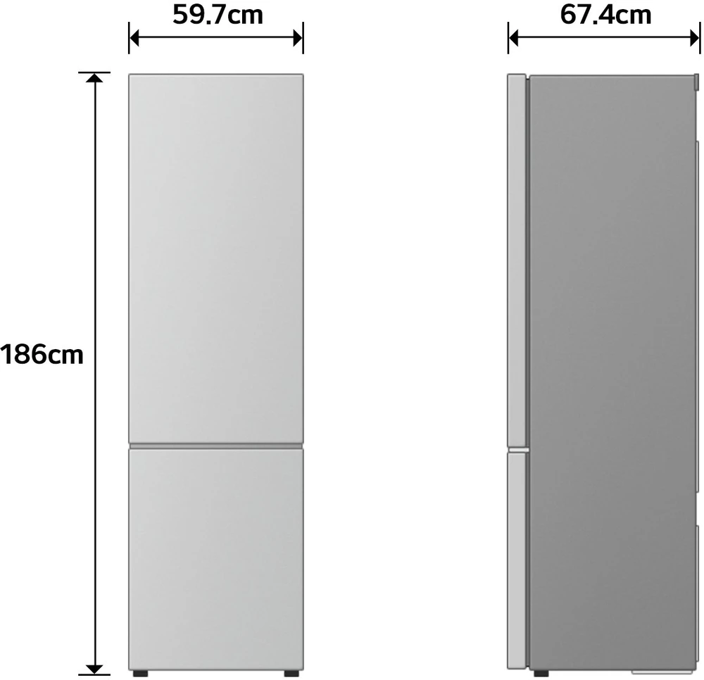 LG Šaldytuvas | GBBSJ10EPY | Energy efficiency class E | Free standing | Combi | Height 186 cm | No Frost system | Šaldytuvas net capacity 220 L | Šaldiklis net capacity 113 L | Ekranas | 35 dB | Prime Sidabrinis