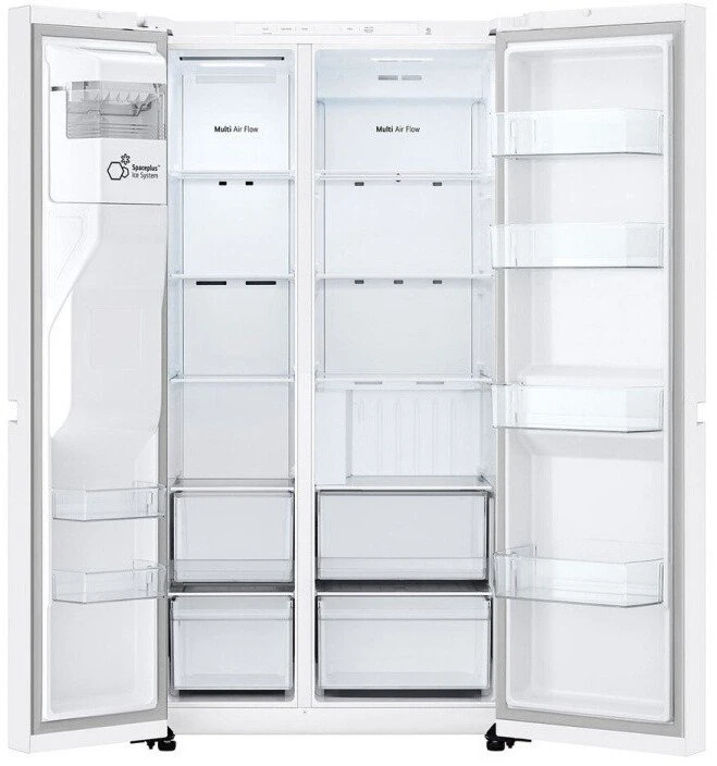 LG Šaldytuvas | GSLC40SWPE | Energy efficiency class E | Free standing | Side by side | Height 179 cm | Šaldytuvas net capacity 417 L | Šaldiklis net capacity 221 L | Ekranas | 36 dB | Baltas