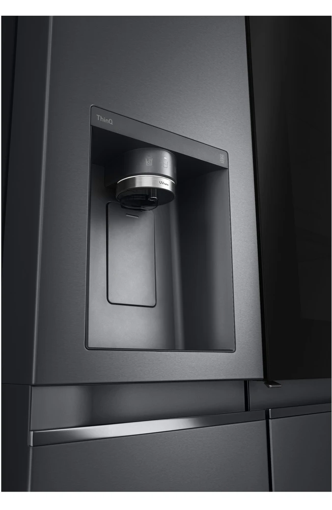 Šaldytuvas LG InstaView ™ ThinQ™ GSXV91MCAE American Šaldytuvas Šaldiklis Freestanding American door Juodas LED Touch LED