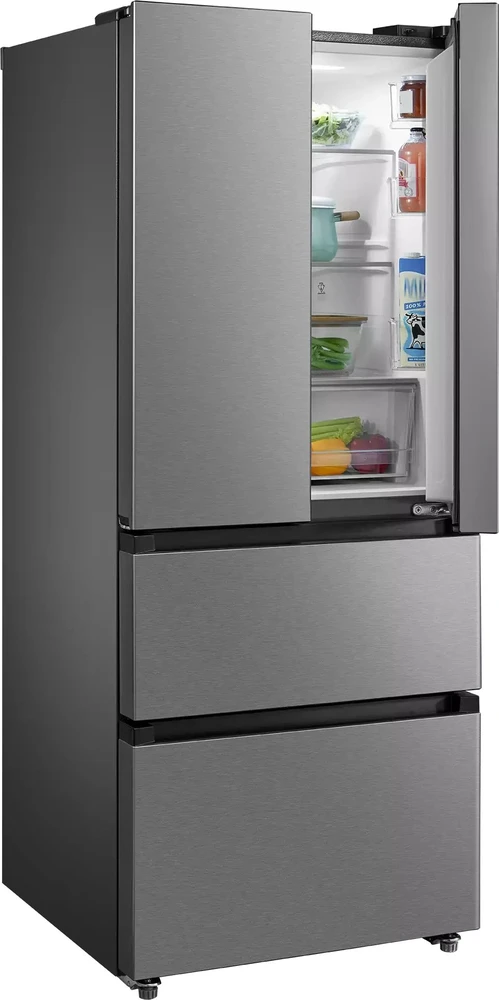 Midea Šaldytuvas | MERF402FIE02 | Energy efficiency class E | Free standing | Combi | Height 178 cm | No Frost system | Šaldytuvas net capacity 244 L | Šaldiklis net capacity 147 L | Ekranas | 41 dB | Nerūdijantis plienas