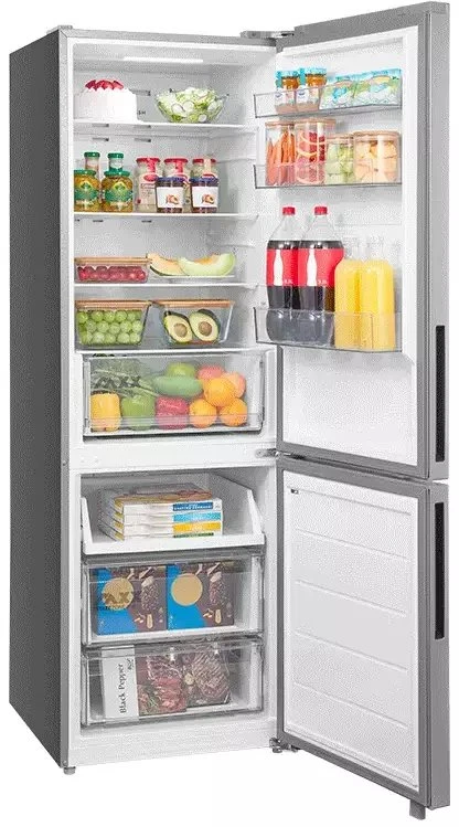 Midea Šaldytuvas | MDRB548MME46 | Energijos efektyvumo klasė E | Laisvai stovintis | Kombinuotas | Aukštis 186 cm | No Frost sistema | Šaldytuvo grynoji talpa 271 L | Šaldiklio grynoji talpa 130 L | 35 dB | Pilkas