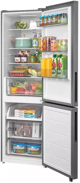 Midea Šaldytuvas | MDRB548MME46 | Energijos efektyvumo klasė E | Laisvai stovintis | Kombinuotas | Aukštis 186 cm | No Frost sistema | Šaldytuvo grynoji talpa 271 L | Šaldiklio grynoji talpa 130 L | 35 dB | Pilkas