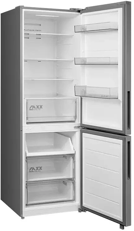 Midea Šaldytuvas | MDRB548MME46 | Energijos efektyvumo klasė E | Laisvai stovintis | Kombinuotas | Aukštis 186 cm | No Frost sistema | Šaldytuvo grynoji talpa 271 L | Šaldiklio grynoji talpa 130 L | 35 dB | Pilkas