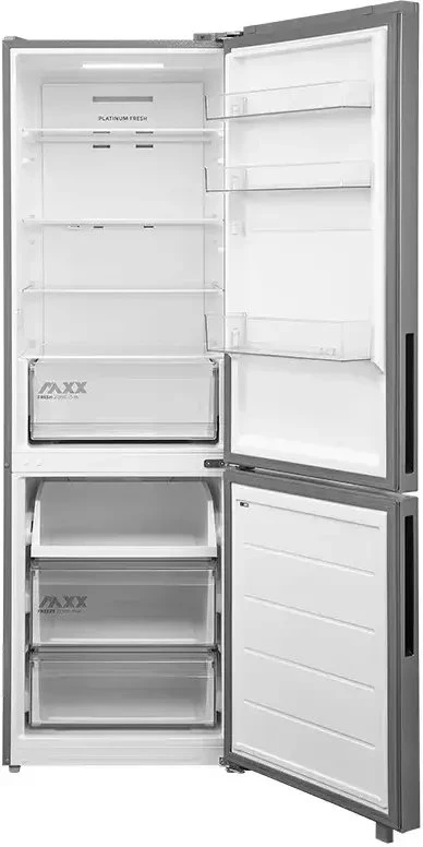 Midea Šaldytuvas | MDRB548MME46 | Energijos efektyvumo klasė E | Laisvai stovintis | Kombinuotas | Aukštis 186 cm | No Frost sistema | Šaldytuvo grynoji talpa 271 L | Šaldiklio grynoji talpa 130 L | 35 dB | Pilkas