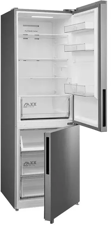 Midea Šaldytuvas | MDRB548MME46 | Energijos efektyvumo klasė E | Laisvai stovintis | Kombinuotas | Aukštis 186 cm | No Frost sistema | Šaldytuvo grynoji talpa 271 L | Šaldiklio grynoji talpa 130 L | 35 dB | Pilkas