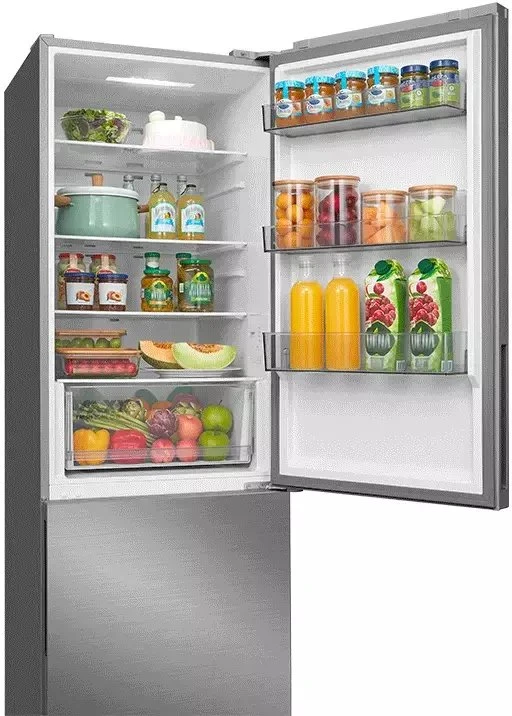 Midea Šaldytuvas | MDRB548MME46 | Energijos efektyvumo klasė E | Laisvai stovintis | Kombinuotas | Aukštis 186 cm | No Frost sistema | Šaldytuvo grynoji talpa 271 L | Šaldiklio grynoji talpa 130 L | 35 dB | Pilkas