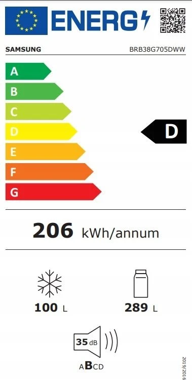 Įmontuojamas šaldytuvas Samsung BRB38G705DWW