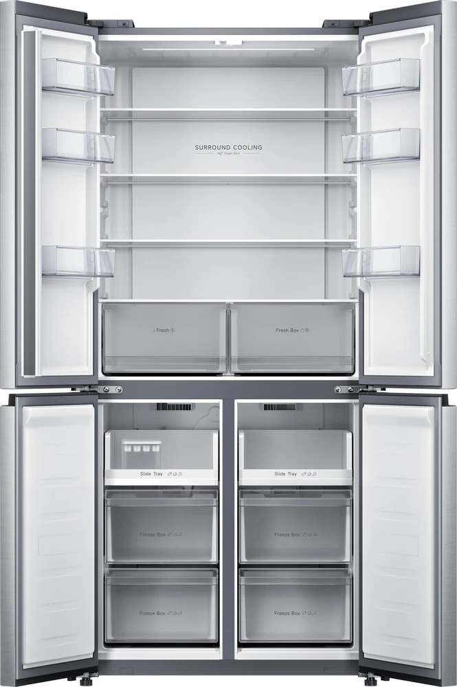 Xiaomi Mijia šaldytuvas Cross Door 502L EU | Energijos vartojimo efektyvumo klasė E | Laisvai pastatomas | Side by Side | Aukštis 191,2 cm | No Frost sistema | Šaldytuvo neto talpa 326 L | Šaldiklio neto talpa 176 L | 37 dB | Šlifuoto plieno sidabrinis