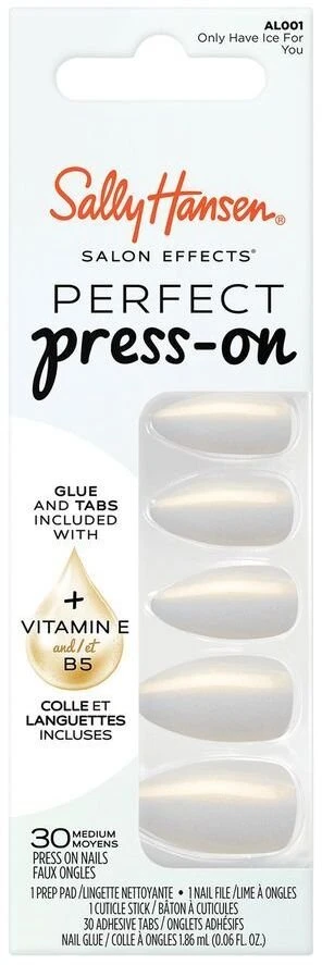 Sally Hansen „Salon Effects“ dirbtiniai nagai 001 „Only Have Ice For You“, 30 vnt.
