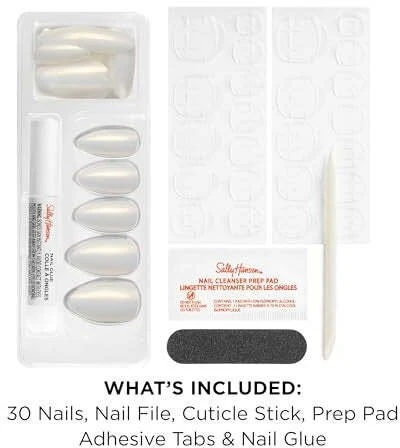 Sally Hansen „Salon Effects“ dirbtiniai nagai 001 „Only Have Ice For You“, 30 vnt.