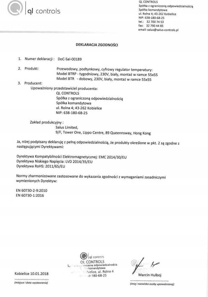 Salus termostats BTR230