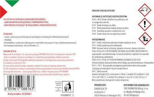 Samee BIOX 1L instrukcijos ir saugos informacijos etiketė