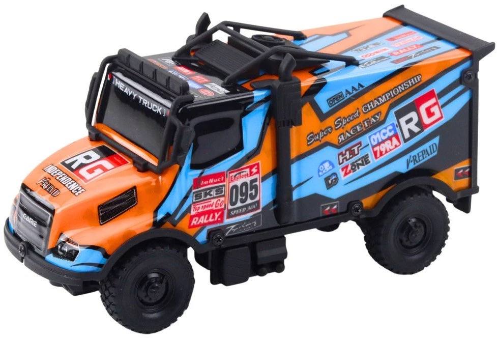 Lean Toys Nuotolinio valdymo RC sunkvežimis, oranžinis ir mėlynas, 20 cm