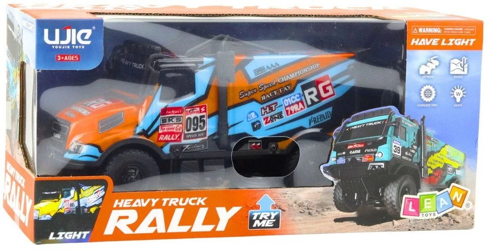 Lean Toys Nuotolinio valdymo RC sunkvežimis, oranžinis ir mėlynas, 20 cm
