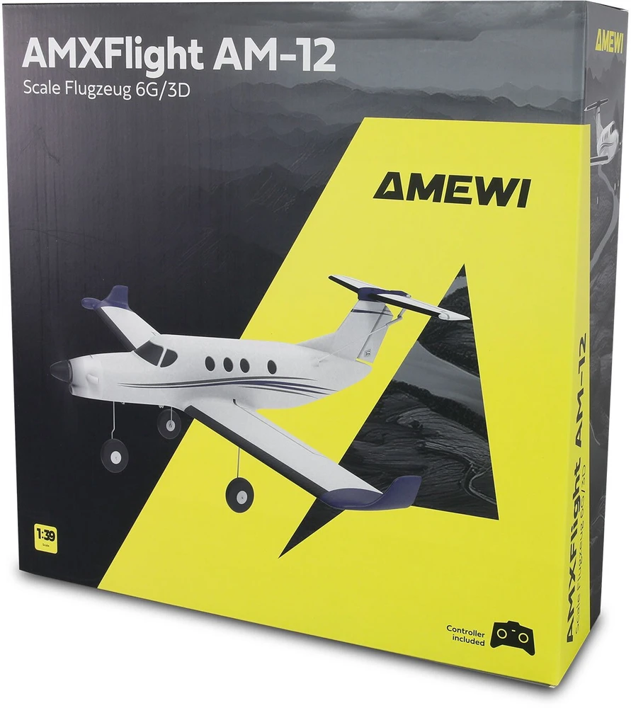 Valdomas lėktuvas Amewi AMXFlight AM-12 450mm 6G/3D 6 kanalų RTF 14+