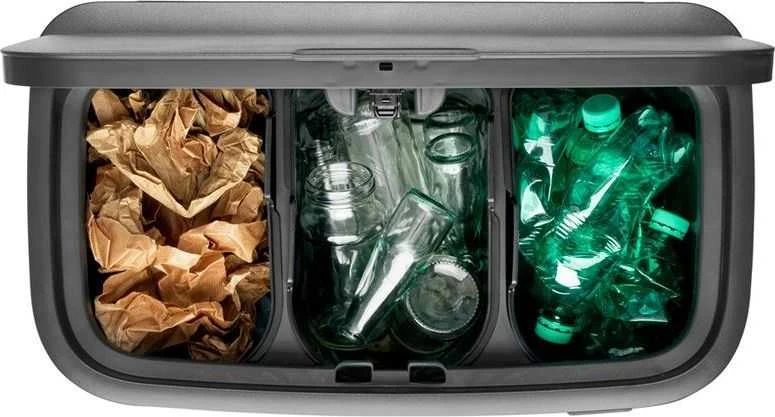 Šiukšlių dėžė Brabantia Bo Touch, 3 x 11 l, Šampano spalvos