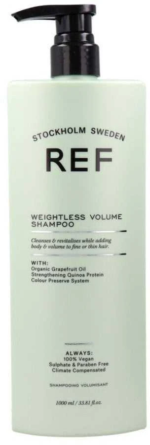 REF „Weightless Volume“ šampūnas be sulfatų, suteikiantis apimties ir tekstūros, 1000 ml