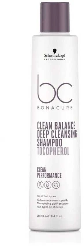 Giliai valantis šampūnas Schwarzkopf Bonacure Clean Balance Deep Cleansing Šampūnas Tocopherol 250ml