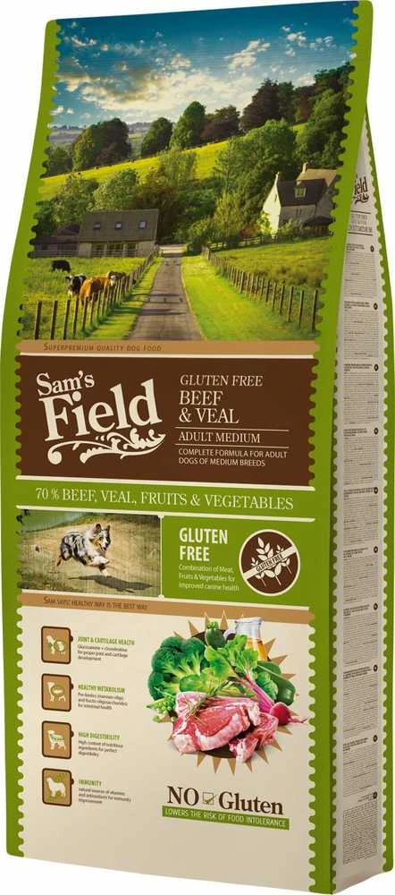 Sam's Field Adult Medium jautiena&Veal sausas Maistas šunims 13 kg