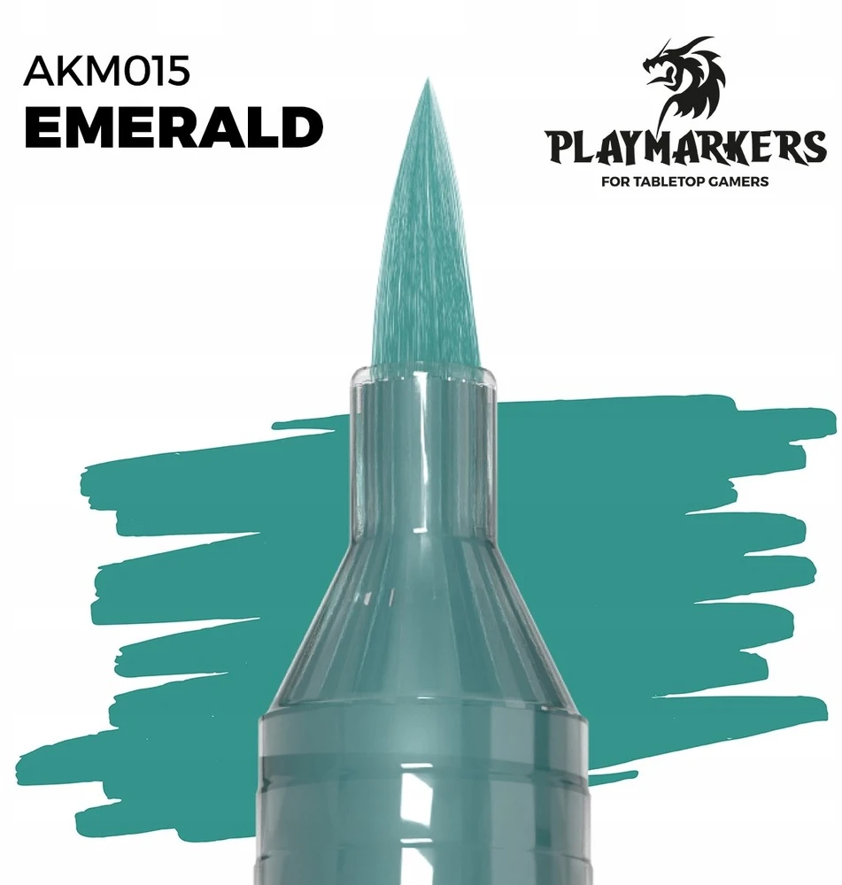 AK Interactive Emerald akrilinis dažų žymeklis su teptuko galiuku