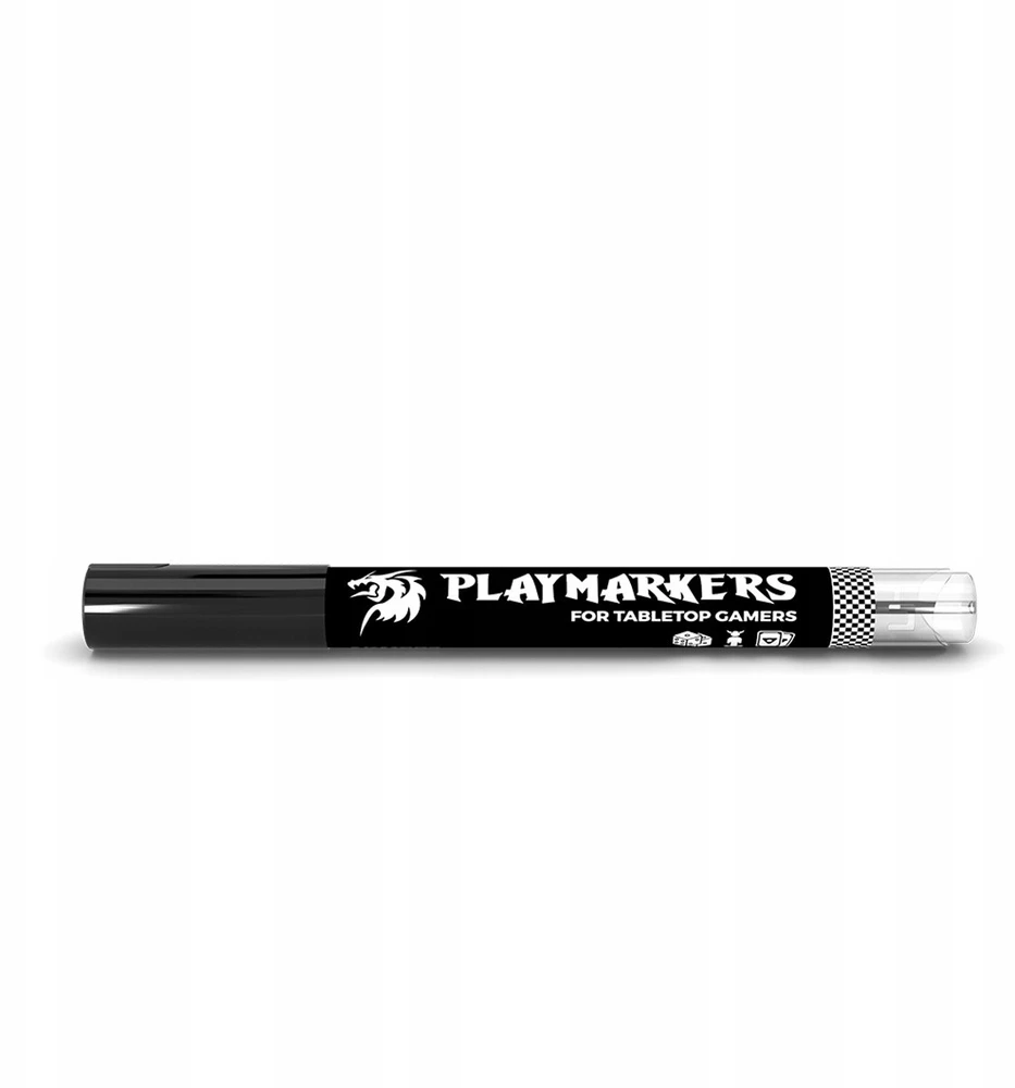 AK Interactive juodas akrilinis žymeklis su teptuku PLAYMARKER