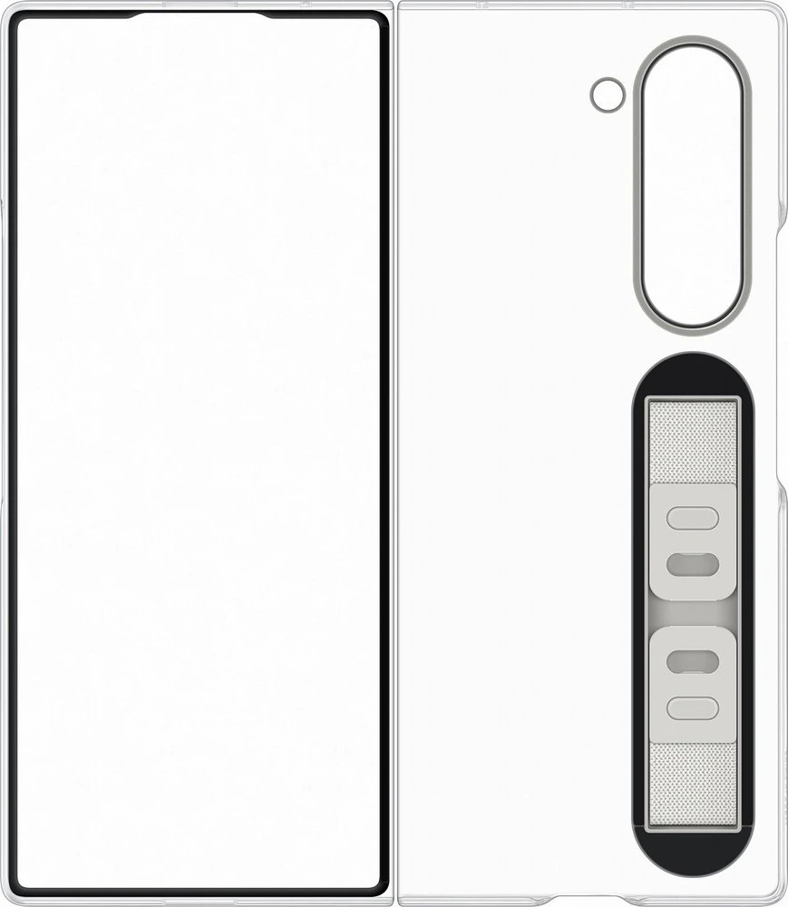 Dėklas „Samsung Galaxy Fold6“ skaidrus dangtelis su permatomu dirželiu